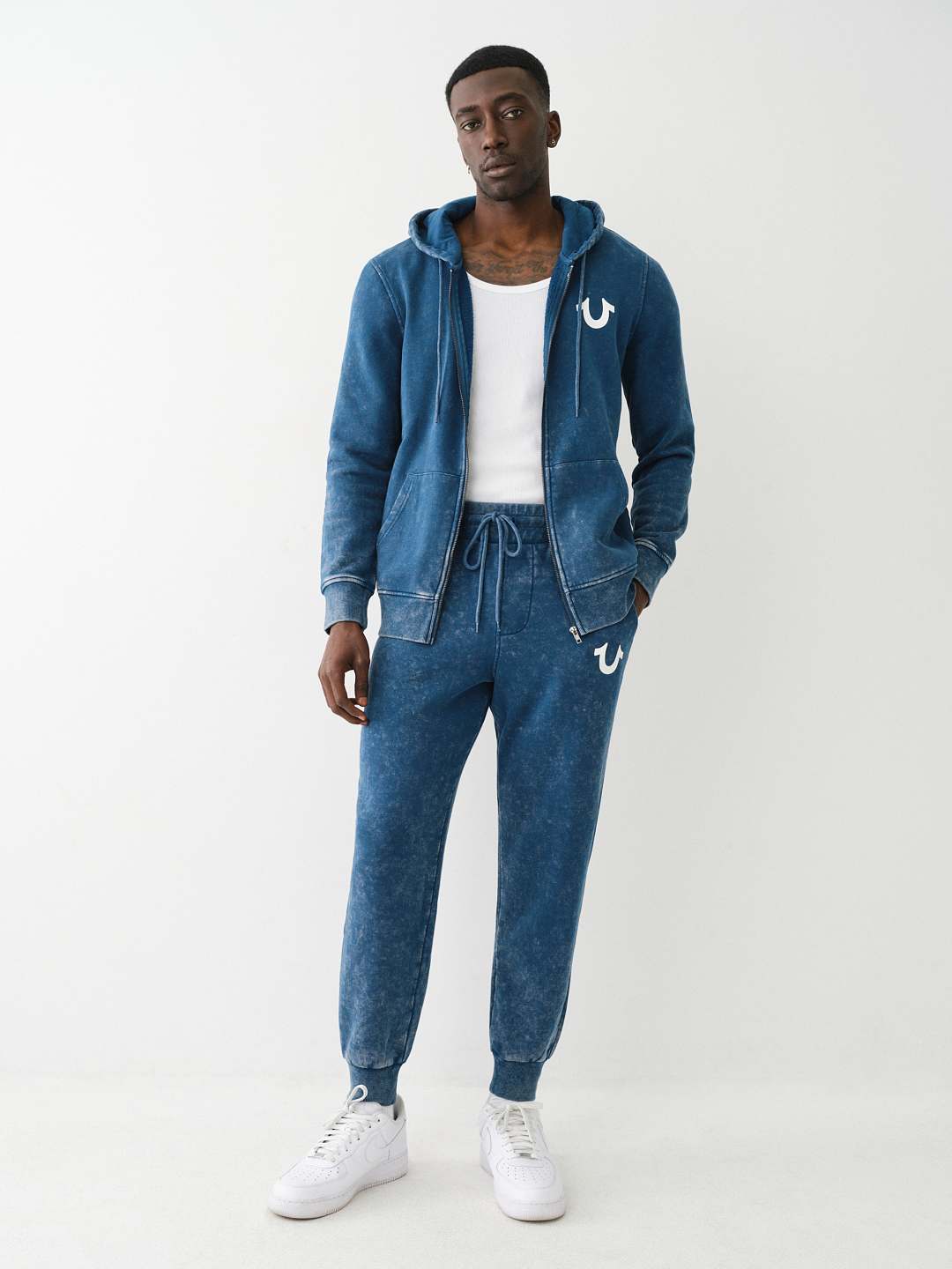 True Religion zip up blue