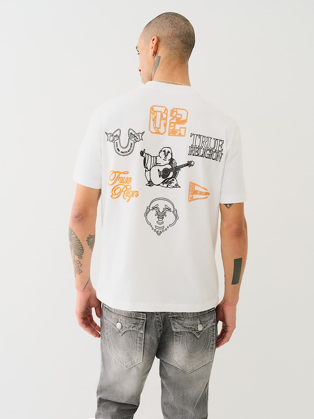 True Religion Multi logo T-shirt