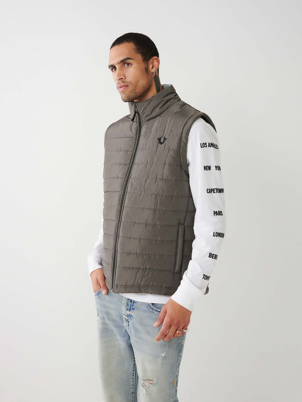 True Religion puffer vest grey